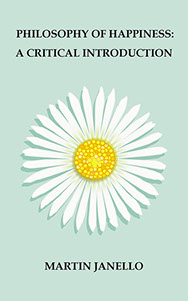 Light blue background, black writing, graphic of large, centered, white daisy flower.