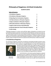 Copy of page 1 of "Philosophy of Happiness: A Critical Introduction," a 60-page article by Martin Janello.